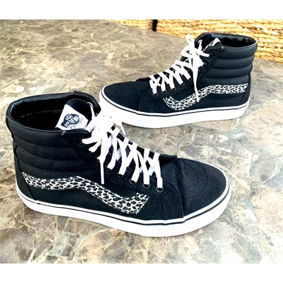 Vans Shoes - Vans Sk8 Hi Black Leopard Womens Size 9 Mens 7.5 High Top Skater Sneaker